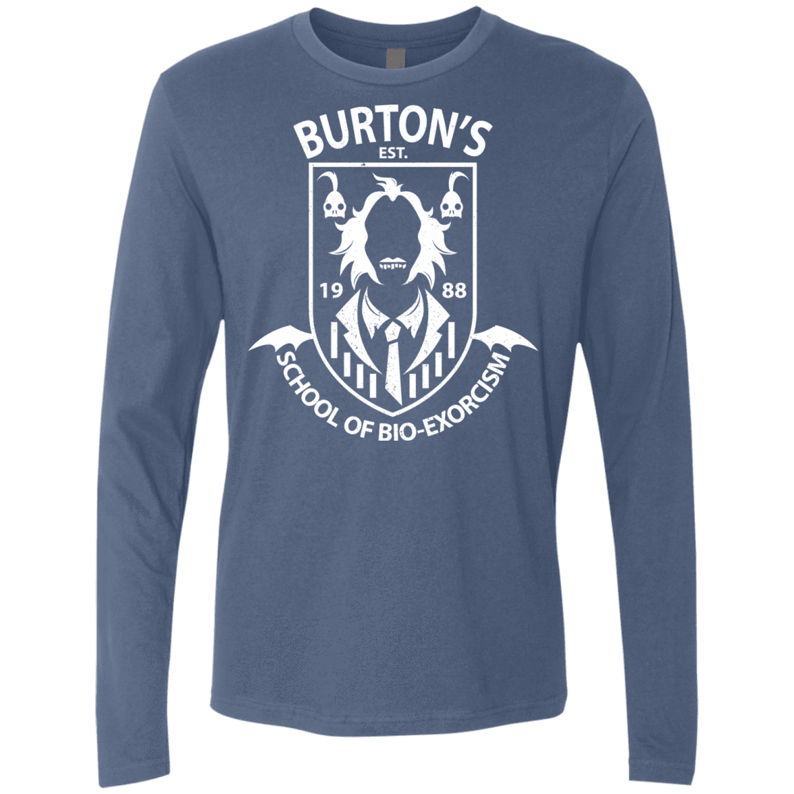 T-Shirts Indigo / Small Burtons School of Bio Exorcism Men's Premium Long Sleeve