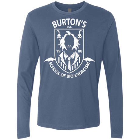 T-Shirts Indigo / Small Burtons School of Bio Exorcism Men's Premium Long Sleeve