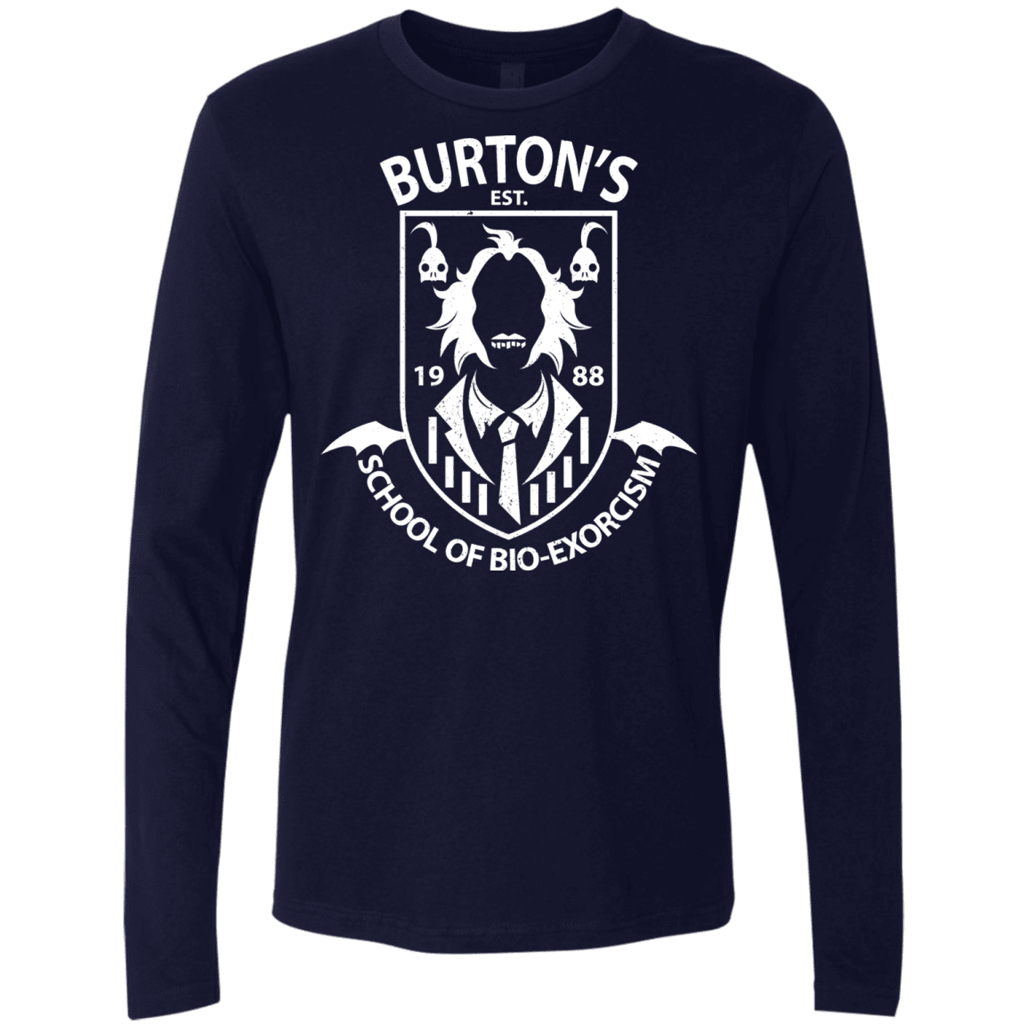 T-Shirts Midnight Navy / Small Burtons School of Bio Exorcism Men's Premium Long Sleeve