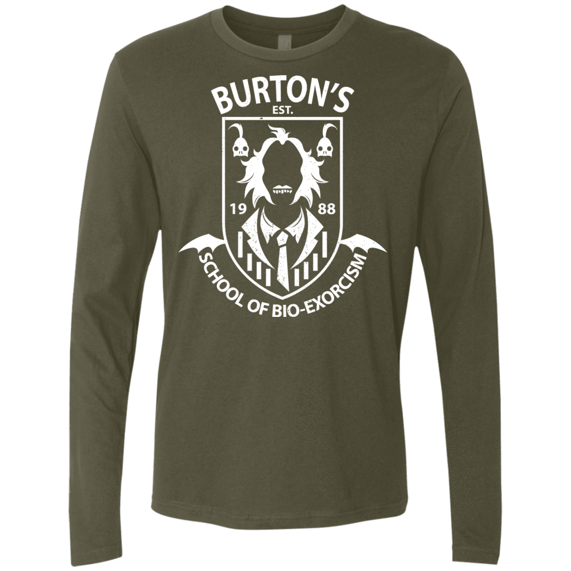 T-Shirts Military Green / Small Burtons School of Bio Exorcism Men's Premium Long Sleeve