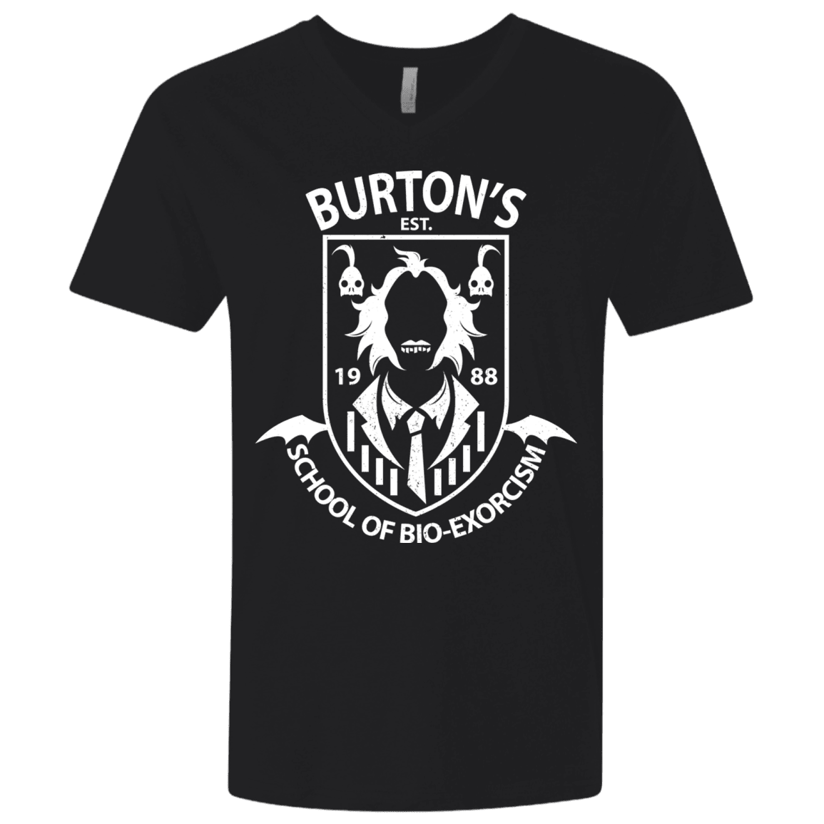 T-Shirts Black / X-Small Burtons School of Bio Exorcism Men's Premium V-Neck