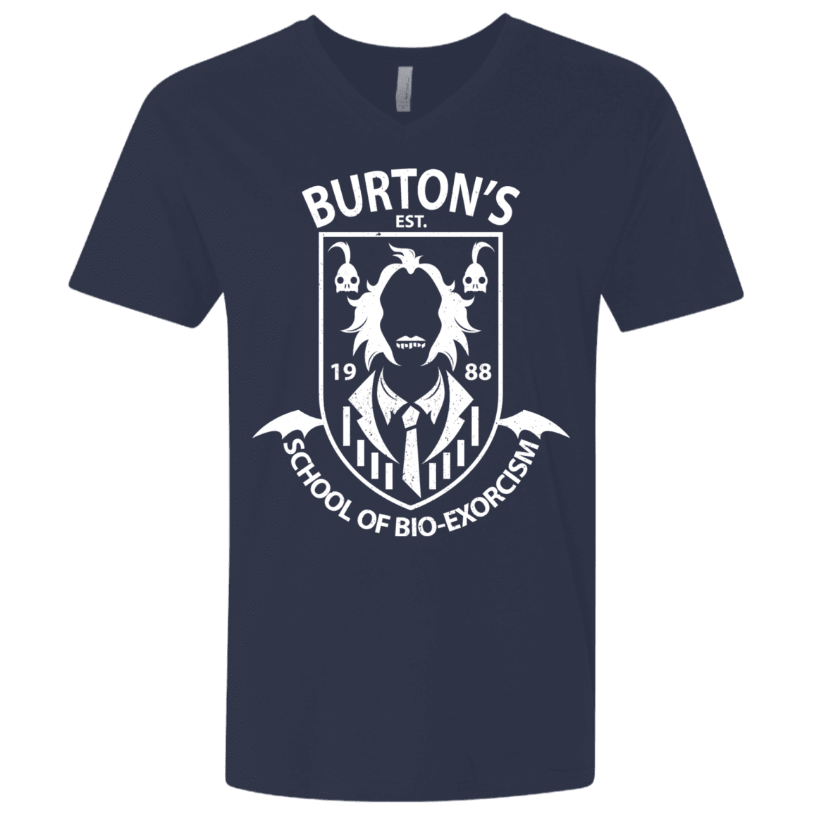 T-Shirts Midnight Navy / X-Small Burtons School of Bio Exorcism Men's Premium V-Neck