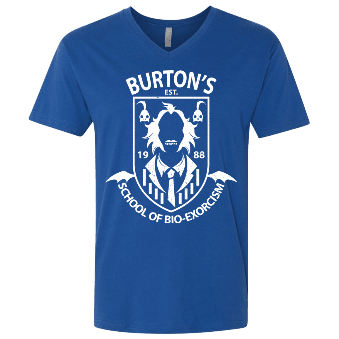 T-Shirts Royal / X-Small Burtons School of Bio Exorcism Men's Premium V-Neck