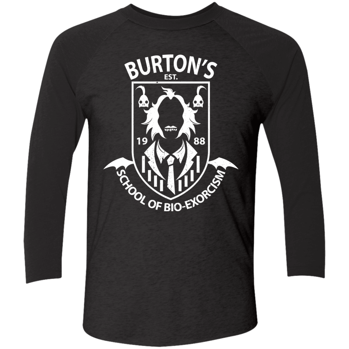 T-Shirts Vintage Black/Vintage Black / X-Small Burtons School of Bio Exorcism Men's Triblend 3/4 Sleeve