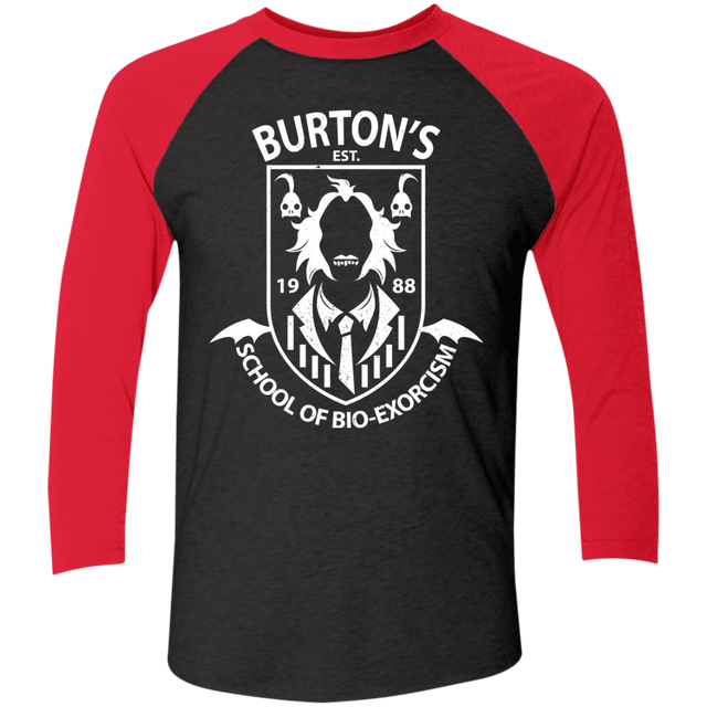 T-Shirts Vintage Black/Vintage Red / X-Small Burtons School of Bio Exorcism Men's Triblend 3/4 Sleeve