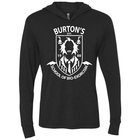 T-Shirts Vintage Black / X-Small Burtons School of Bio Exorcism Triblend Long Sleeve Hoodie Tee