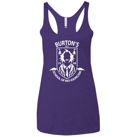 T-Shirts Purple / X-Small Burtons School of Bio Exorcism Women's Triblend Racerback Tank