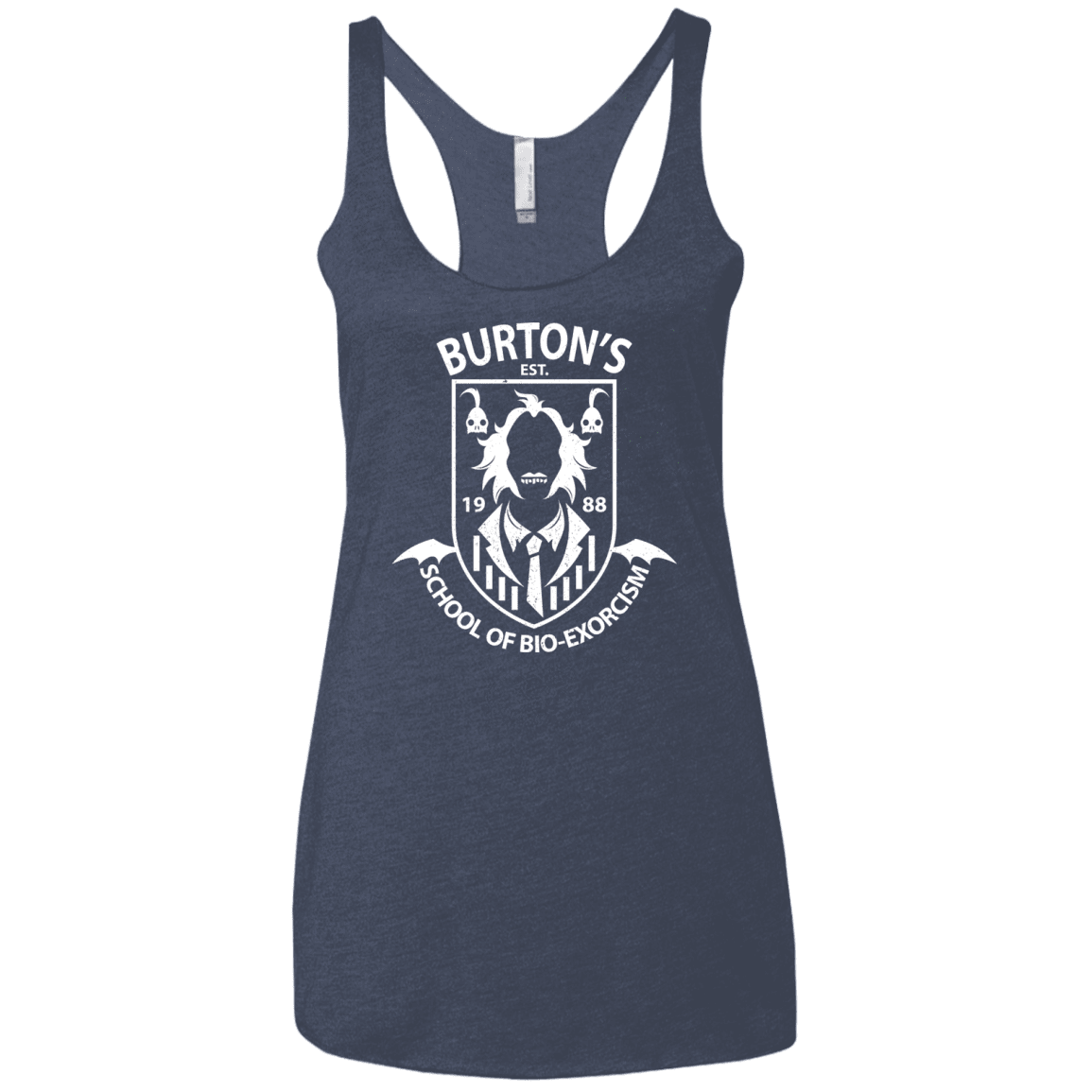 T-Shirts Vintage Navy / X-Small Burtons School of Bio Exorcism Women's Triblend Racerback Tank