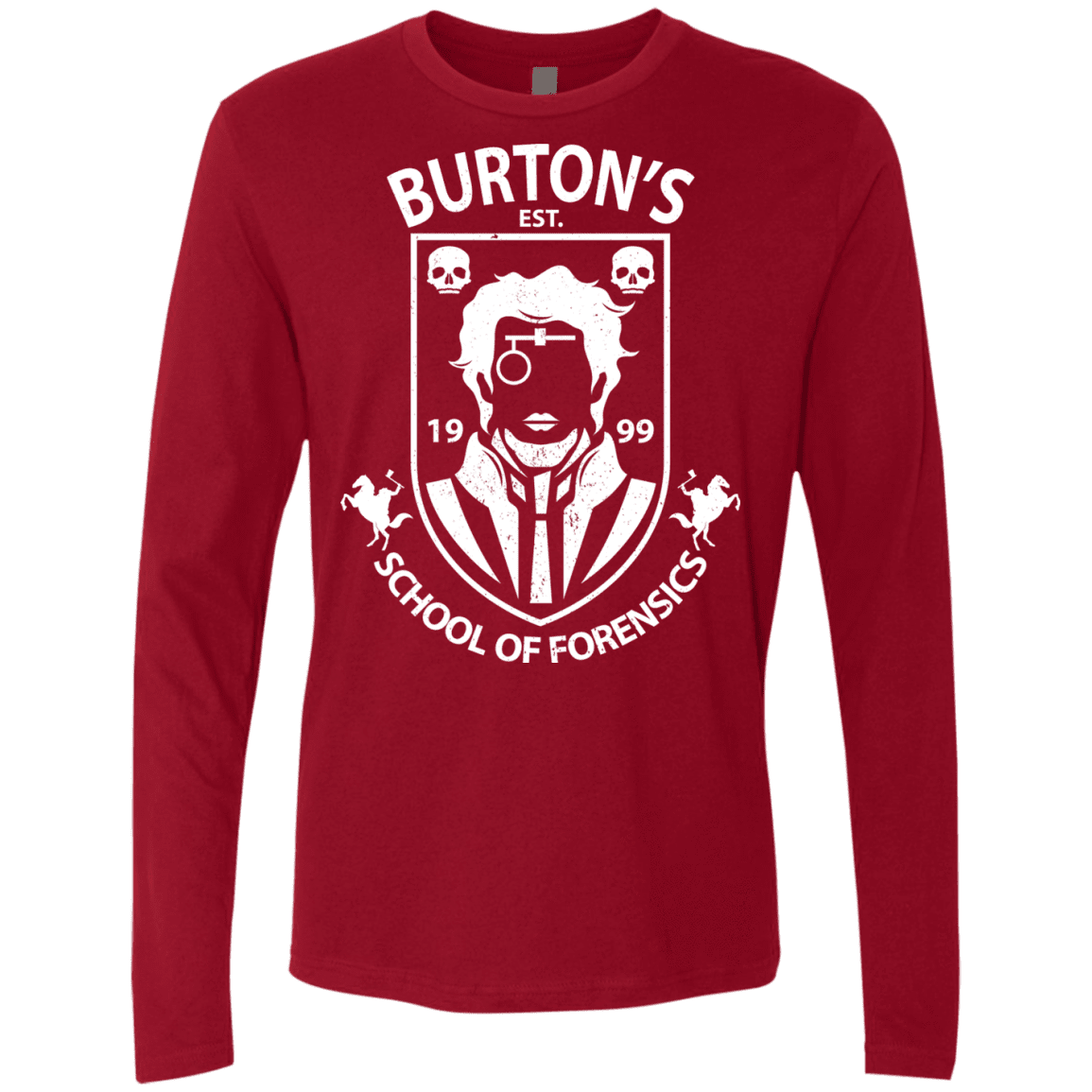 T-Shirts Cardinal / Small Burtons School of Forensics Men's Premium Long Sleeve