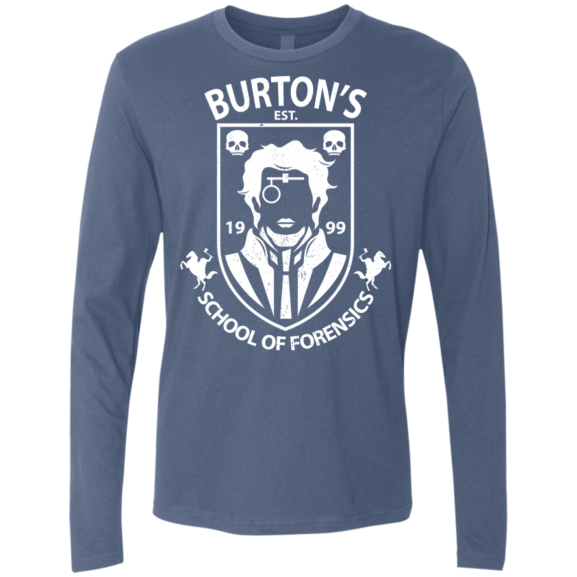 T-Shirts Indigo / Small Burtons School of Forensics Men's Premium Long Sleeve