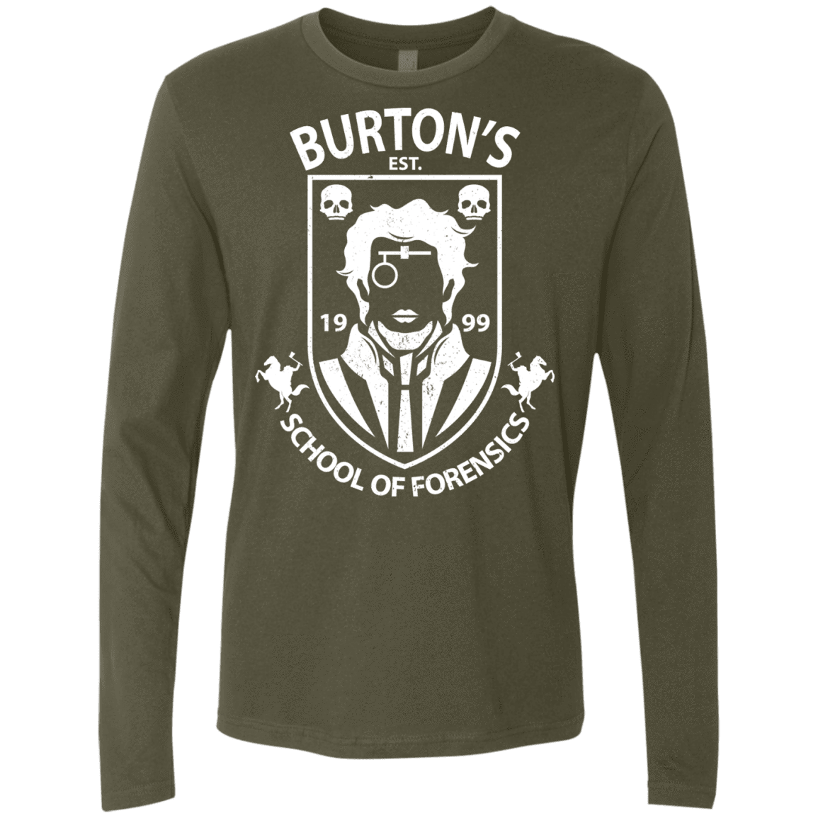 T-Shirts Military Green / Small Burtons School of Forensics Men's Premium Long Sleeve