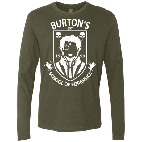 T-Shirts Military Green / Small Burtons School of Forensics Men's Premium Long Sleeve