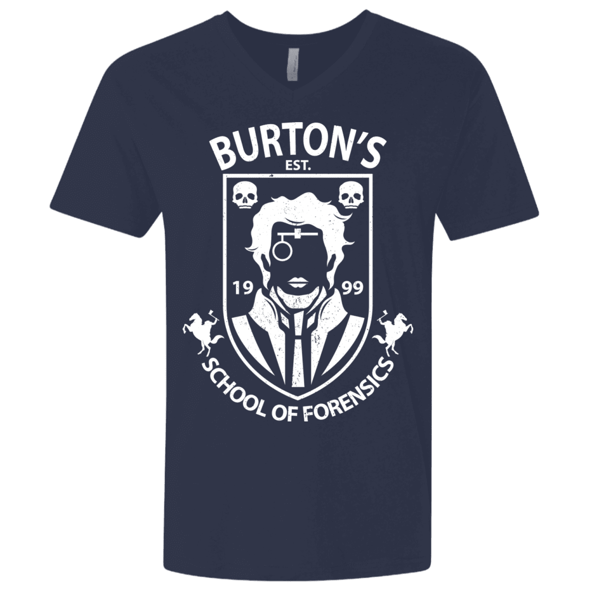 T-Shirts Midnight Navy / X-Small Burtons School of Forensics Men's Premium V-Neck