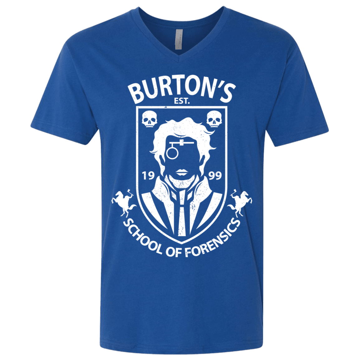 T-Shirts Royal / X-Small Burtons School of Forensics Men's Premium V-Neck