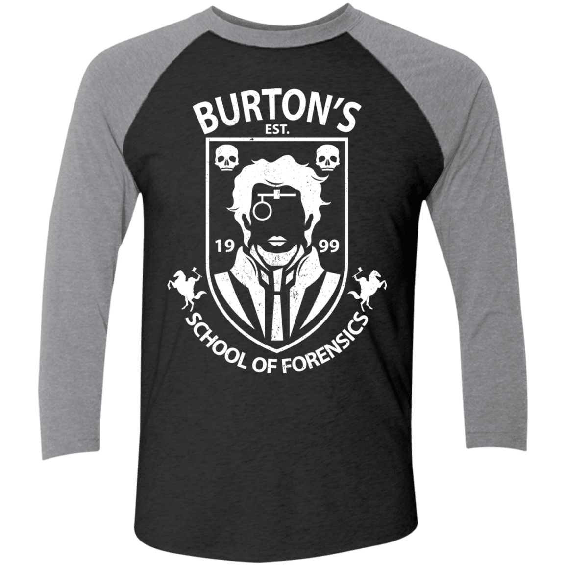 T-Shirts Vintage Black/Premium Heather / X-Small Burtons School of Forensics Men's Triblend 3/4 Sleeve