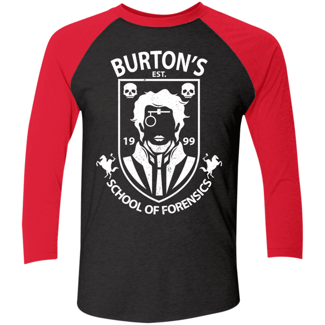 T-Shirts Vintage Black/Vintage Red / X-Small Burtons School of Forensics Men's Triblend 3/4 Sleeve