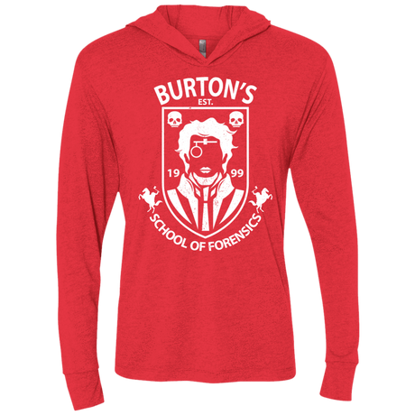 T-Shirts Vintage Red / X-Small Burtons School of Forensics Triblend Long Sleeve Hoodie Tee
