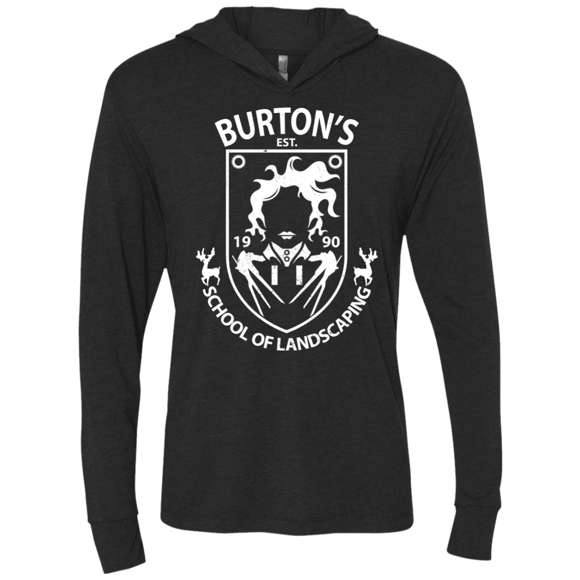 T-Shirts Vintage Black / X-Small Burtons School of Landscaping Triblend Long Sleeve Hoodie Tee