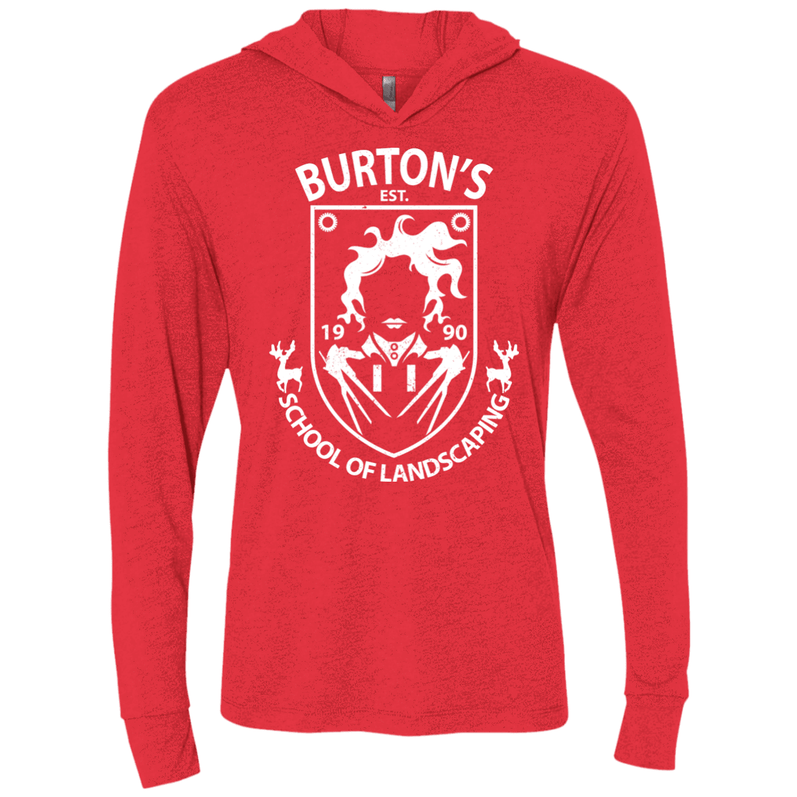 T-Shirts Vintage Red / X-Small Burtons School of Landscaping Triblend Long Sleeve Hoodie Tee