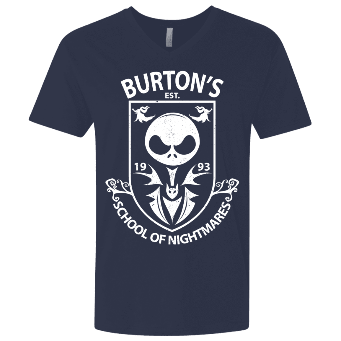 T-Shirts Midnight Navy / X-Small Burtons School of Nightmares Men's Premium V-Neck