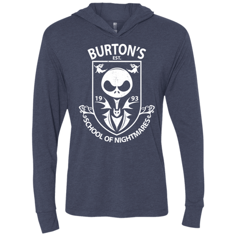 T-Shirts Vintage Navy / X-Small Burtons School of Nightmares Triblend Long Sleeve Hoodie Tee