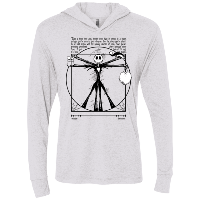 T-Shirts Heather White / X-Small Burtruvian Man Triblend Long Sleeve Hoodie Tee