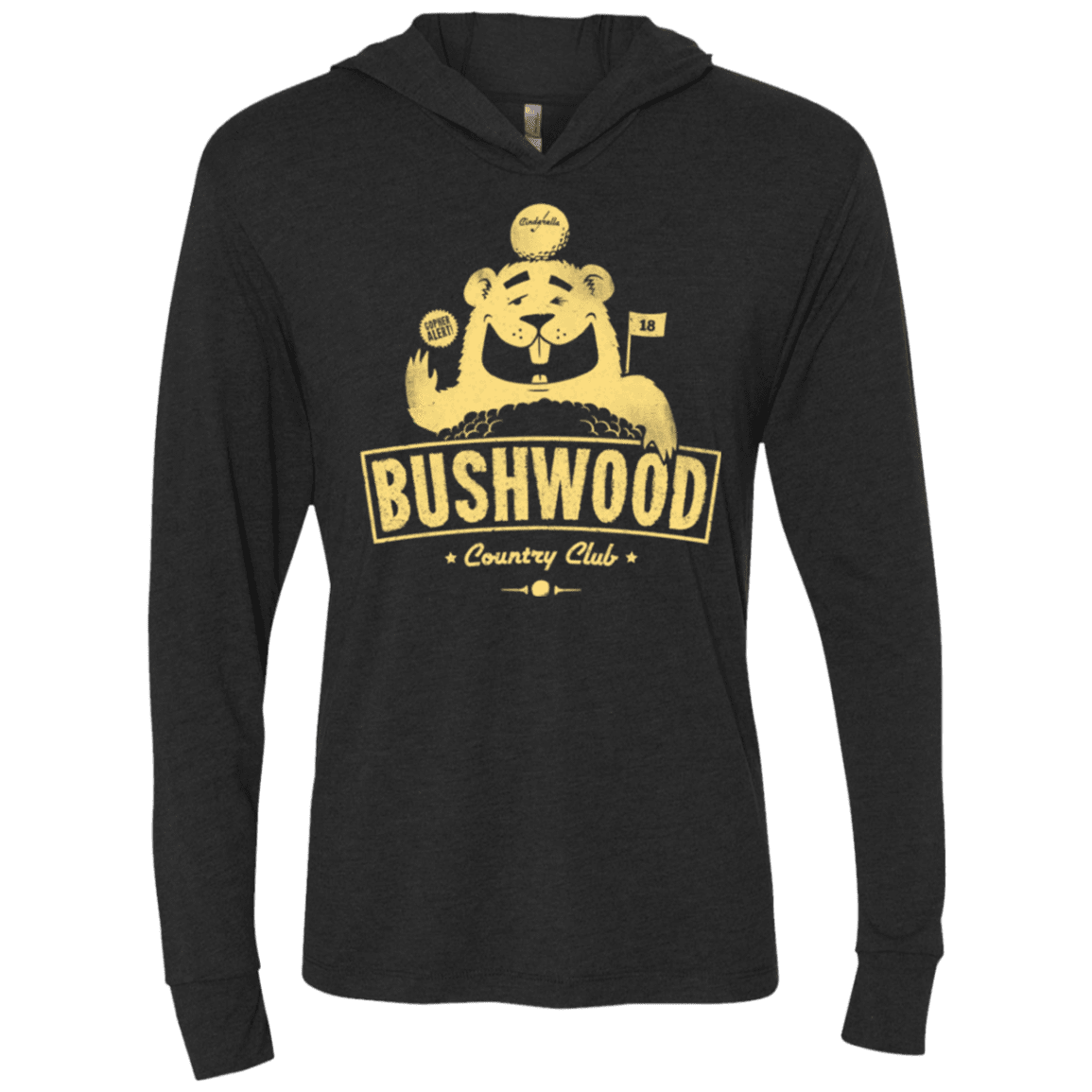 T-Shirts Vintage Black / X-Small Bushwood Triblend Long Sleeve Hoodie Tee