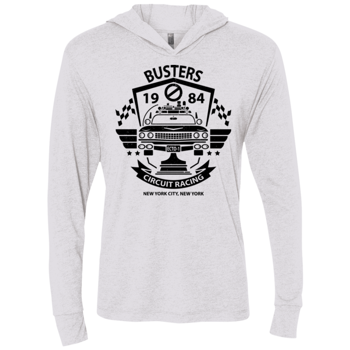 T-Shirts Heather White / X-Small Busters Circuit Triblend Long Sleeve Hoodie Tee