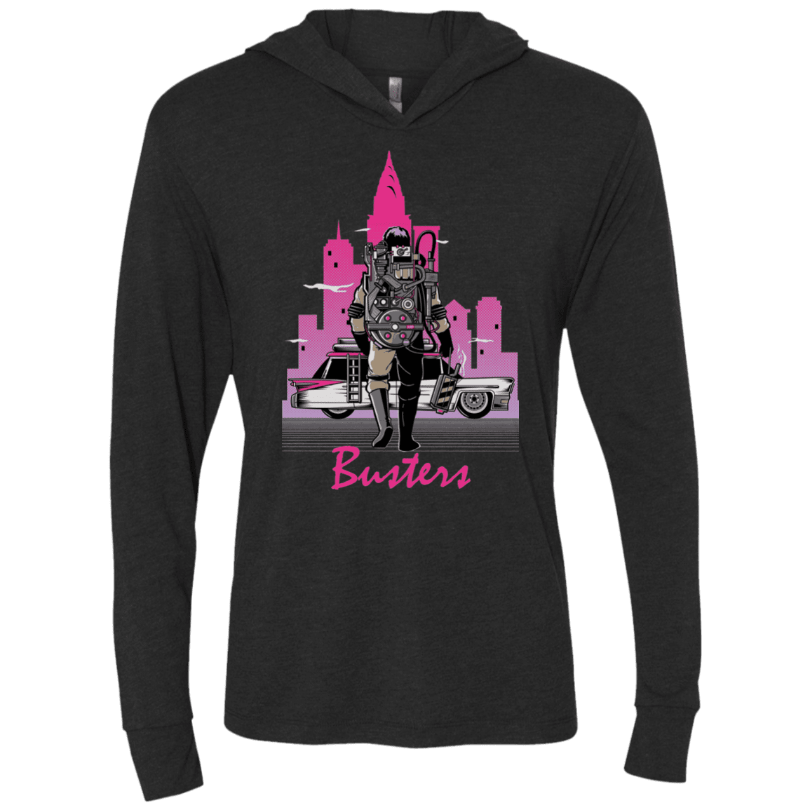 BUSTERS DRIVE Triblend Long Sleeve Hoodie Tee