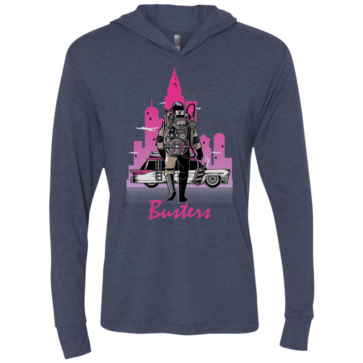 BUSTERS DRIVE Triblend Long Sleeve Hoodie Tee