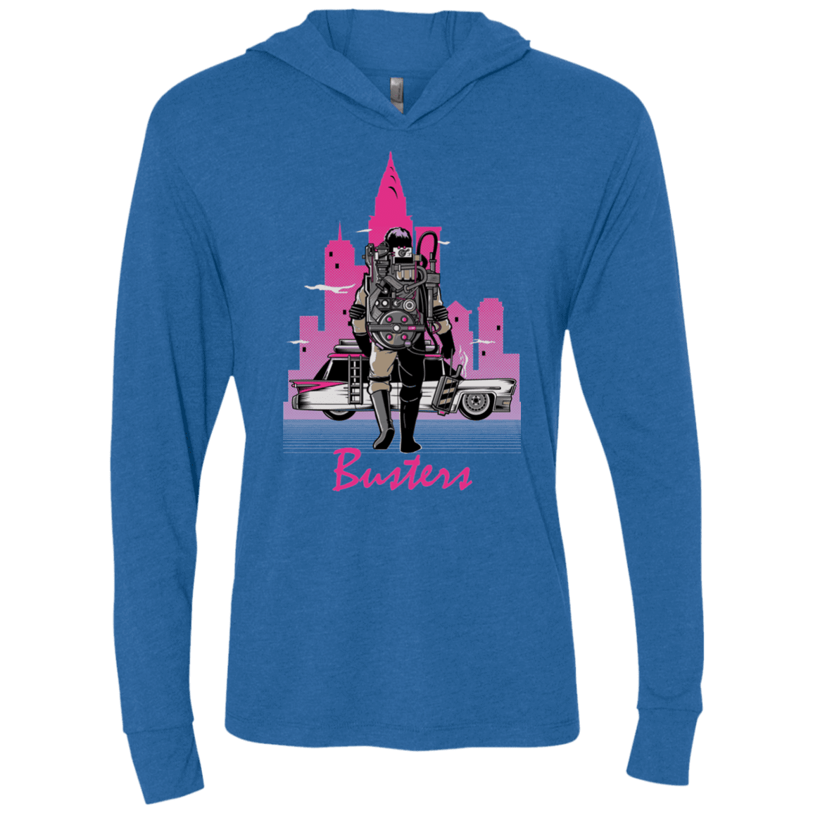 BUSTERS DRIVE Triblend Long Sleeve Hoodie Tee