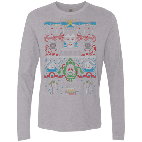 T-Shirts Heather Grey / Small Bustin Christmas Men's Premium Long Sleeve
