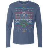 T-Shirts Indigo / Small Bustin Christmas Men's Premium Long Sleeve