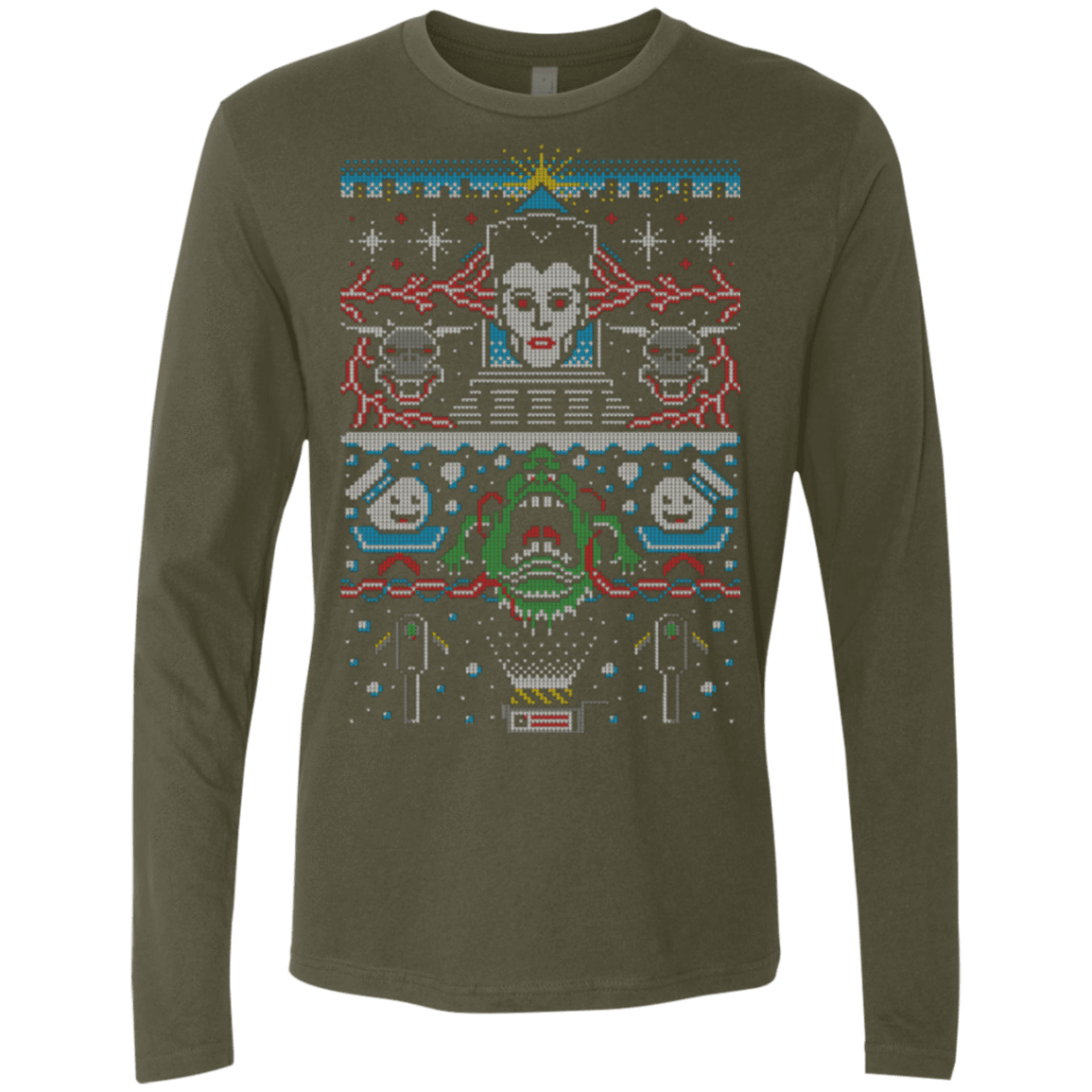 T-Shirts Military Green / Small Bustin Christmas Men's Premium Long Sleeve
