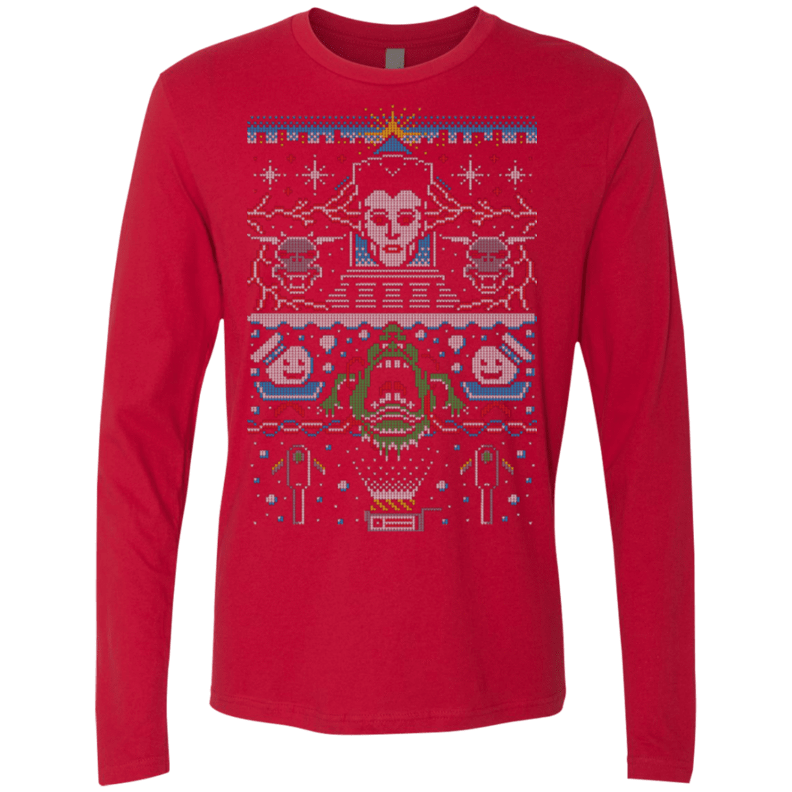 T-Shirts Red / Small Bustin Christmas Men's Premium Long Sleeve