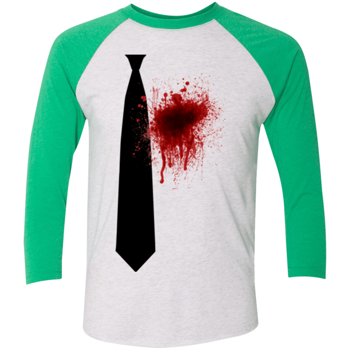 T-Shirts Heather White/Envy / X-Small Butcher tie Men's Triblend 3/4 Sleeve