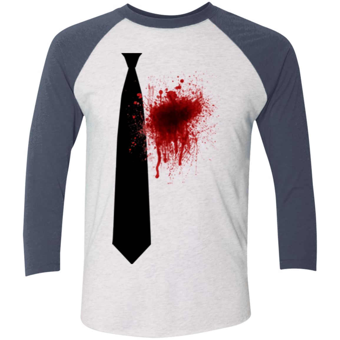 T-Shirts Heather White/Indigo / X-Small Butcher tie Men's Triblend 3/4 Sleeve