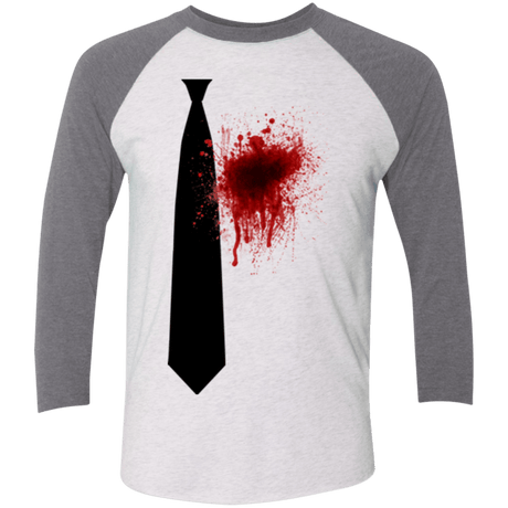T-Shirts Heather White/Premium Heather / X-Small Butcher tie Men's Triblend 3/4 Sleeve