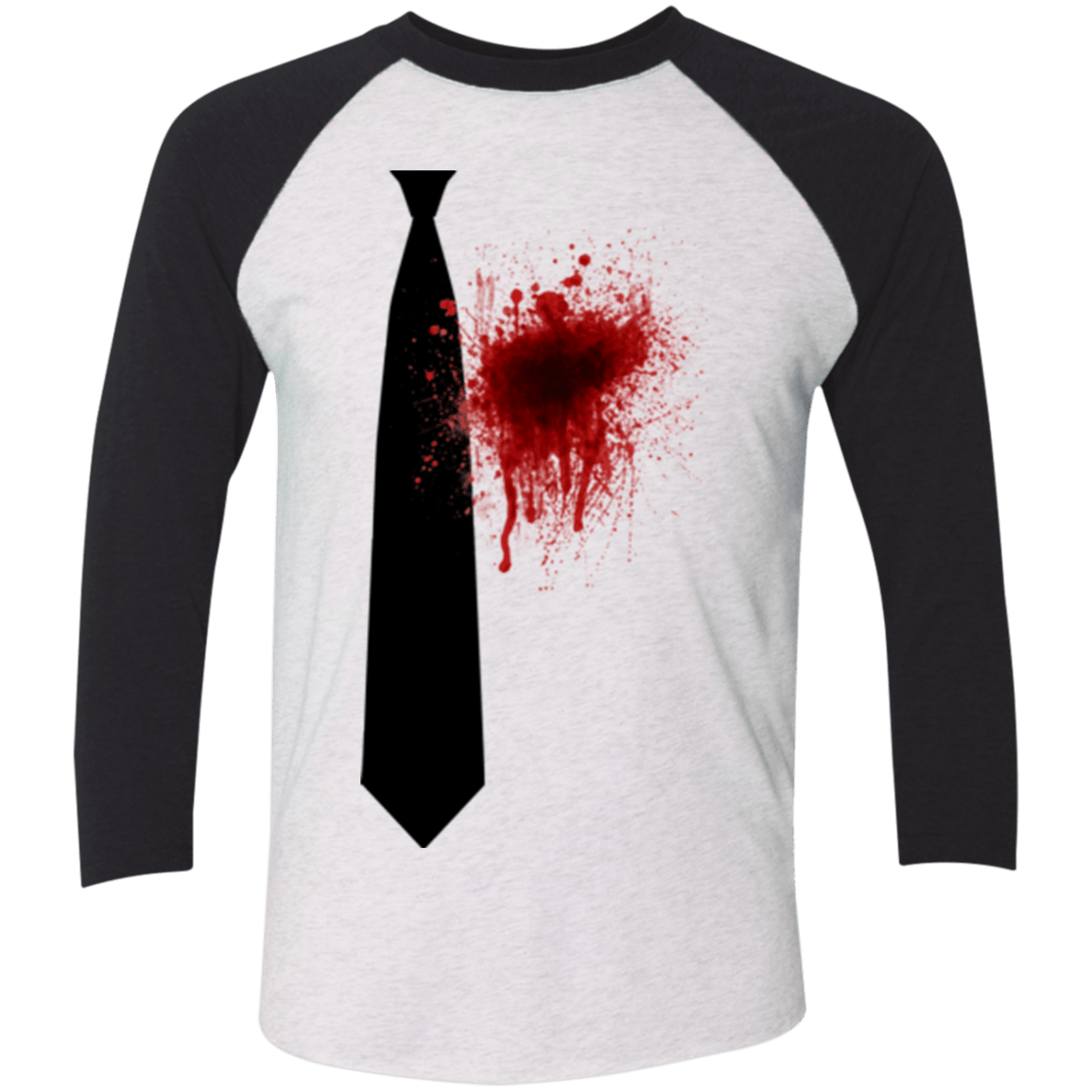 T-Shirts Heather White/Vintage Black / X-Small Butcher tie Men's Triblend 3/4 Sleeve