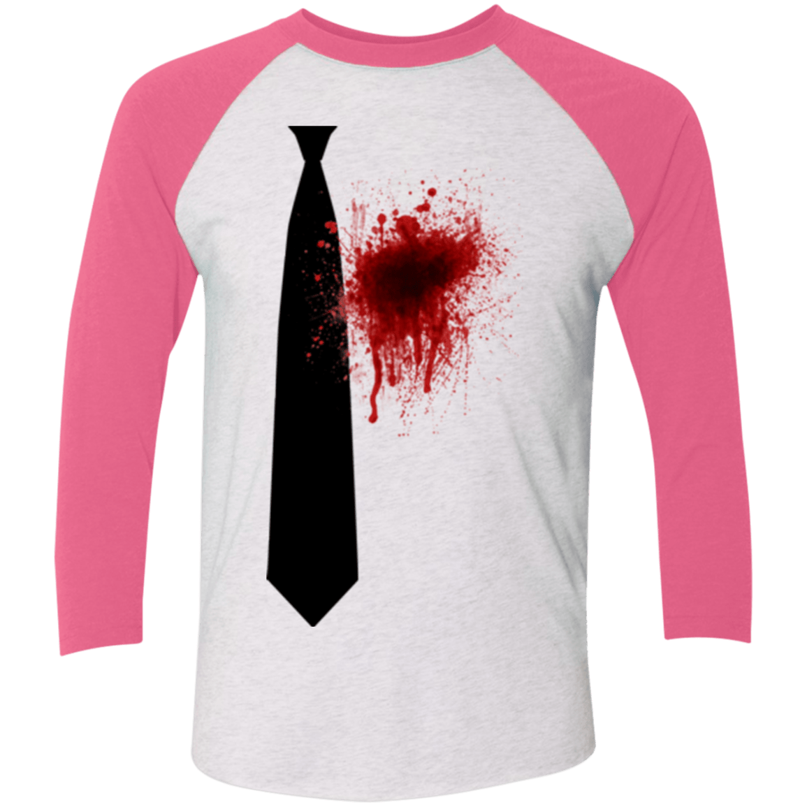 T-Shirts Heather White/Vintage Pink / X-Small Butcher tie Men's Triblend 3/4 Sleeve