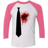 T-Shirts Heather White/Vintage Pink / X-Small Butcher tie Men's Triblend 3/4 Sleeve