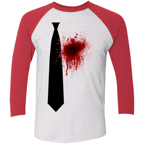 T-Shirts Heather White/Vintage Red / X-Small Butcher tie Men's Triblend 3/4 Sleeve