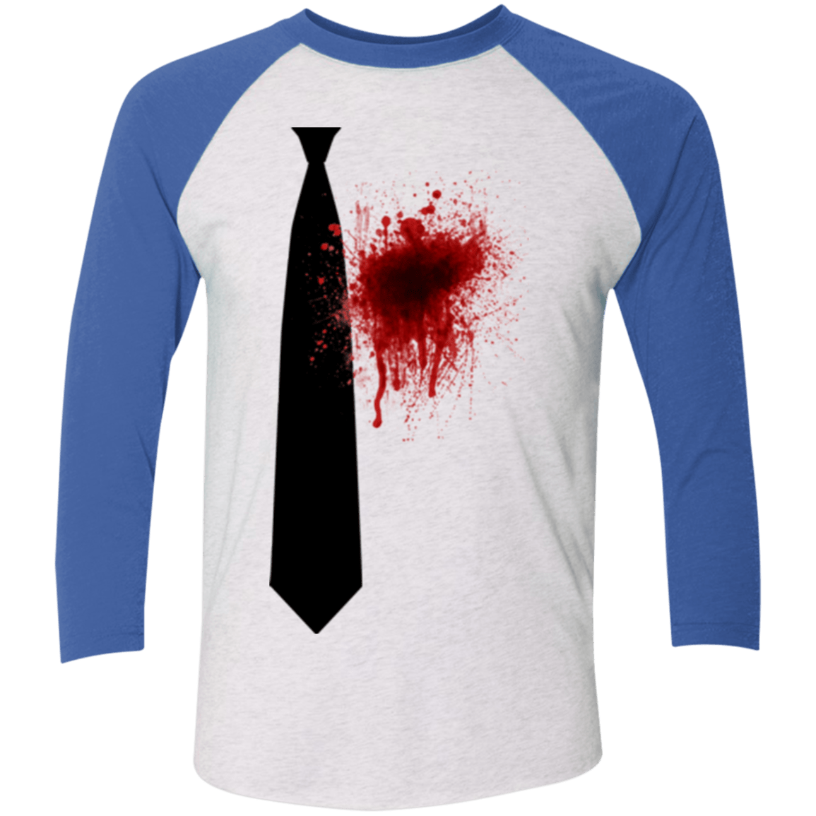 T-Shirts Heather White/Vintage Royal / X-Small Butcher tie Men's Triblend 3/4 Sleeve