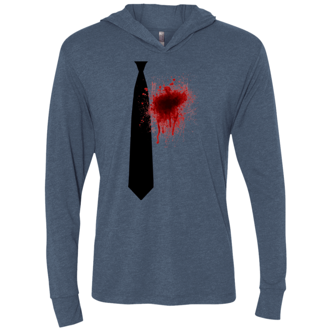 T-Shirts Indigo / X-Small Butcher tie Triblend Long Sleeve Hoodie Tee