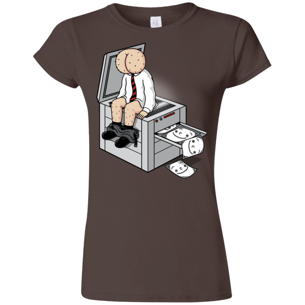 T-Shirts Dark Chocolate / S Butt Face Copies Junior Slimmer-Fit T-Shirt