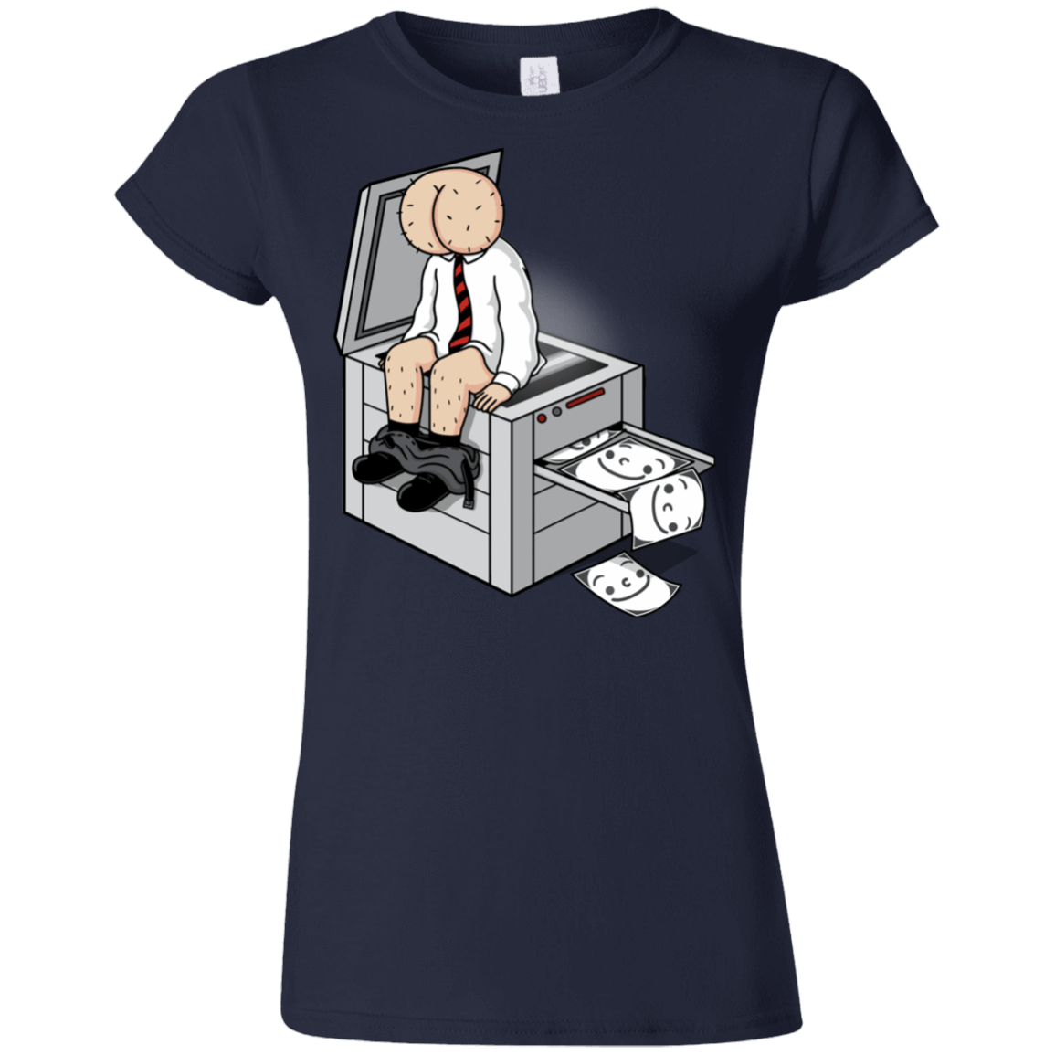 T-Shirts Navy / S Butt Face Copies Junior Slimmer-Fit T-Shirt