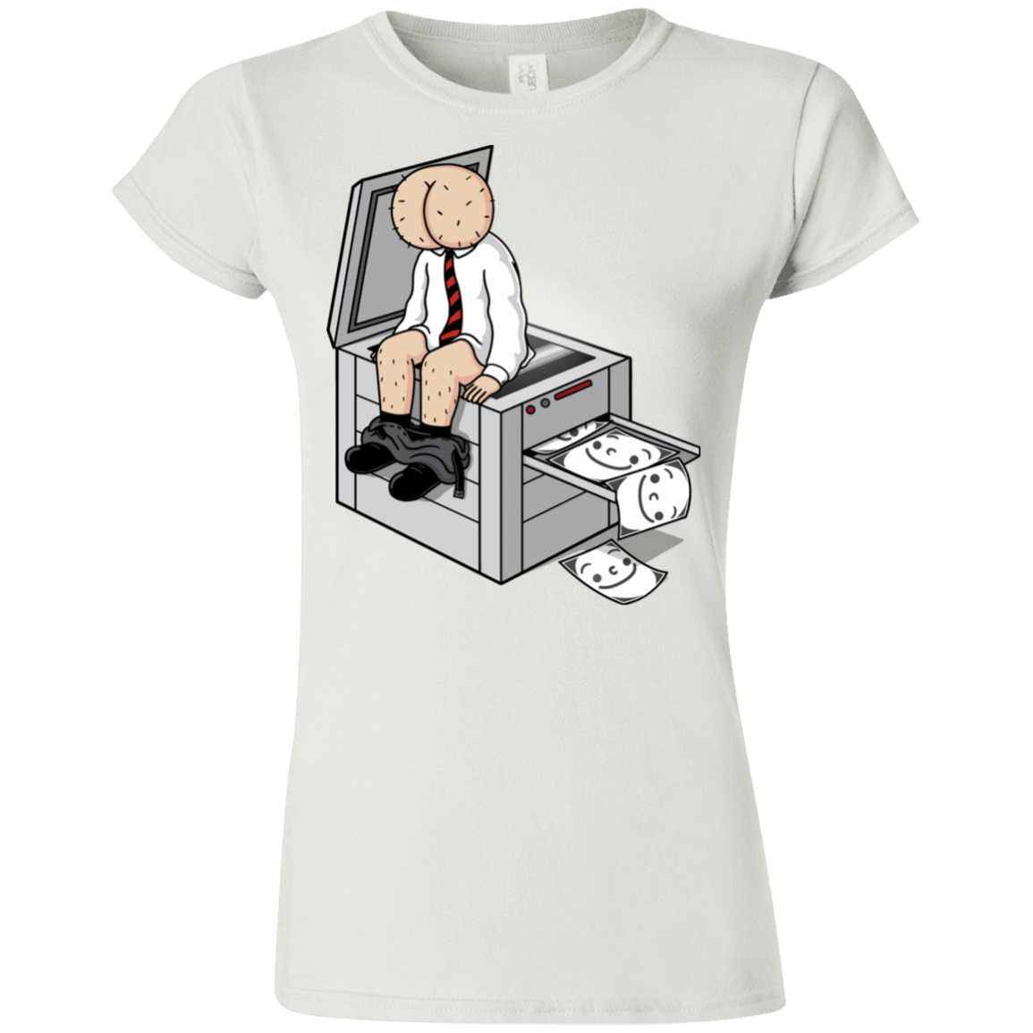 T-Shirts White / S Butt Face Copies Junior Slimmer-Fit T-Shirt
