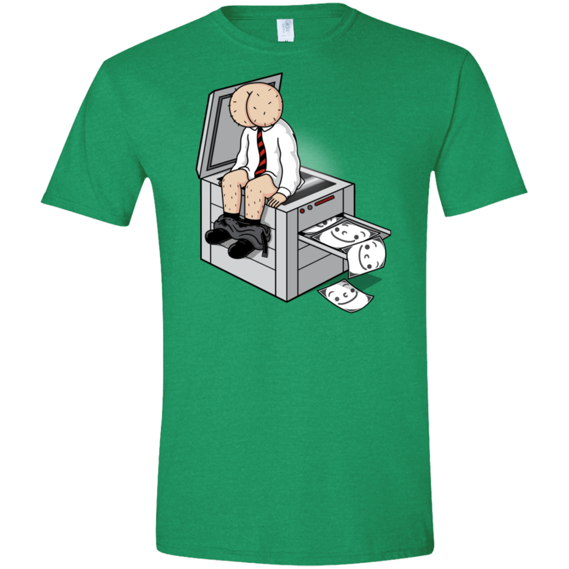 T-Shirts Heather Irish Green / S Butt Face Copies Men's Semi-Fitted Softstyle