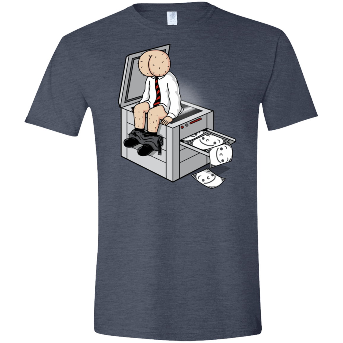 T-Shirts Heather Navy / S Butt Face Copies Men's Semi-Fitted Softstyle