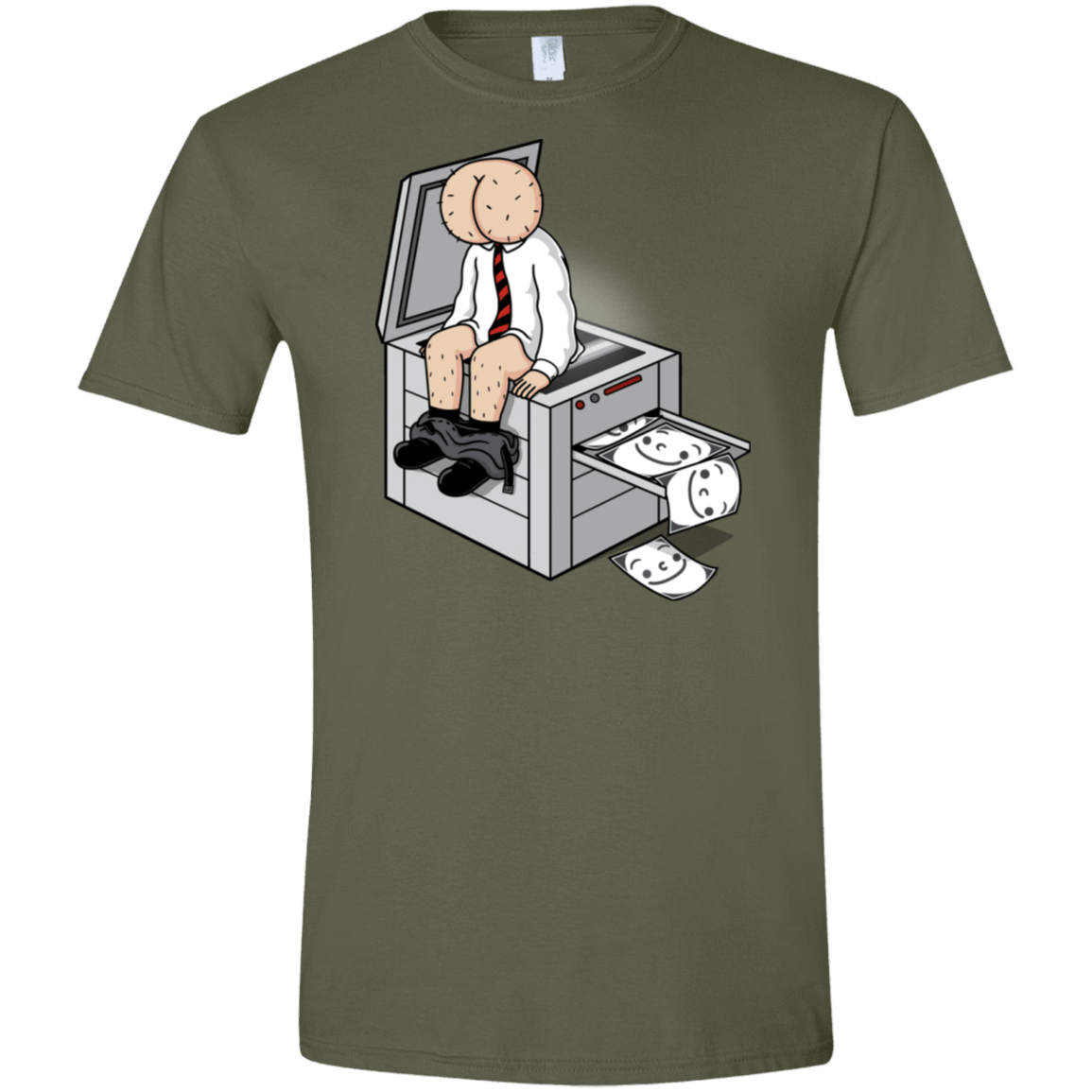 T-Shirts Military Green / S Butt Face Copies Men's Semi-Fitted Softstyle